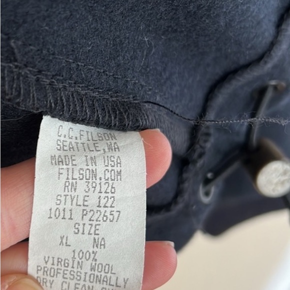 Filson garment vintage virgin wool blue/black zip jacket/jacket liner RN 39126 - Picture 2 of 6